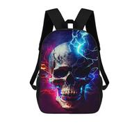 sinyumoney Electric Skull Art Print Zaino, Zaino Per Bambini, Borsa Scolastica Per Studenti, Zaino Per Libri, Borsa Scolastica Stampata in 3D Per Ragazzi E Ragazze 17inch
