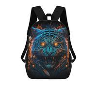 sinyumoney Electric Tiger Portrait -1 Zaino Scolastico Per Bambini Alla Moda Casual Zaini Per Bambini Stampati in 3D Borse Scolastiche Per Ragazzi Zaino Grande 17inch