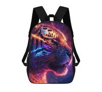 sinyumoney Electric Tiger Portrait -3 Zaino Scolastico Per Bambini Stampato in 3D Per Bambini, Zaini Da Viaggio, Borse Per Libri Per Ragazzi, Studenti Delle Scuole Elementari 17inch