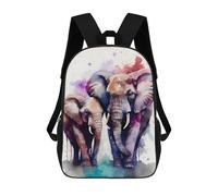 sinyumoney Elephant Couple Watercolor Zaini Stampati in 3D Per Bambini, Zaini Scolastici, Borse Scolastiche, Zaini Alla Moda Per Ragazzi, Studenti Delle Scuole Elementari E Medie 17inch