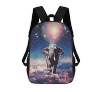 sinyumoney Elephant Flying in Space Zaini Stampati in 3D, Borsa Scolastica Casual Per Bambini, Borsa Scolastica Alla Moda Per Ragazzi, Studenti Delle Scuole Medie 17inch