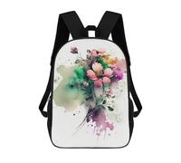 sinyumoney Elephant in Plane Zaini scolastici per bambini, borsa da scuola alla moda, borsa da scuola stampata 3D per ragazzi, studenti elementari e college, Watercolor Flower, 17"