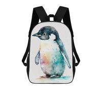 sinyumoney Elephant in Plane Zaini scolastici per bambini, borsa da scuola alla moda, borsa da scuola stampata 3D per ragazzi, studenti elementari e college, Cute Watercolour Penguin, 17"