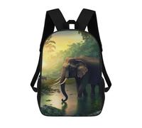 sinyumoney Elephant in Tropical Sunset Zaino Scolastico, Zaino Per Libri, Zaini Per Bambini Stampati in 3D, Zaini Per Bambini, Zaini Scolastici Per Bambini, Zaini Da Viaggio 17inch