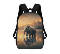 sinyumoney Elephant in Water with Constellation Reflection Zaino Scolastico Per Bambini Stampato in 3D, Zaini Da Viaggio Ad Alta Capacità, Borse Per Libri, Zaini Scolastici Per Bambini 17inch