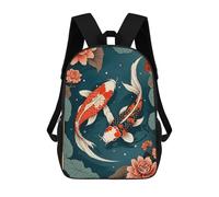 sinyumoney Elephant Japanese Art Zaini Per Bambini, Zaini Stampati In 3D, Zaini Per Studenti Della Scuola E Del Collegio (ragazzi E Ragazze), Koi Fish giapponese, 17"