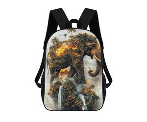 sinyumoney Elephants Sacred Domain Zaino Scolastico Alla Moda Per Studenti, Adatto A Ragazzi E Ragazze, Ideale Per Viaggi All'aperto E Attività Ricreative. 17inch