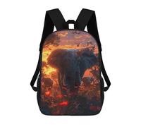 sinyumoney Elephants Savanna SunsetZaino Scolastico Per Bambini, Zaini Stampati in 3D, Zaini Alla Moda Per La Scuola Elementare E Media Per Ragazzi. 17inch