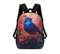 sinyumoney Enchanted Blue Bird Amidst Red Roses -1 Zaino Per Bambini Zaino Divertente E Alla Moda Borsa Per Libri Per Ragazzi E Adolescenti Borse Scolastiche Stampate in 3D Per Ragazzi 17inch