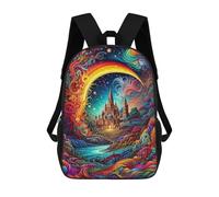 sinyumoney Enchanted Castle Dreamscape Zaino Scolastico Alla Moda Per Studenti, Adatto A Ragazzi E Ragazze, Ideale Per Viaggi All'aperto E Attività Ricreative. 17inch