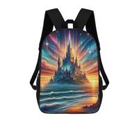 sinyumoney Enchanted Castle SkywardZaino Scolastico Per Bambini, Zaini Stampati in 3D, Zaini Alla Moda Per La Scuola Elementare E Media Per Ragazzi. 17inch