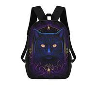 sinyumoney Enchanted Cat Portrait Artwork Zaino Scolastico Per Bambini Stampato in 3D Per Bambini, Zaini Da Viaggio, Borse Per Libri Per Ragazzi, Studenti Delle Scuole Elementari 17inch