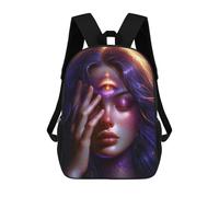sinyumoney Enchanted Cosmic Portrait -2 Zaino Scolastico Per Bambini Alla Moda Casual Zaini Per Bambini Stampati in 3D Borse Scolastiche Per Ragazzi Zaino Grande 17inch