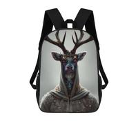 sinyumoney Enchanted Deer Portrait -3 Zaino Per Bambini, Zaino Scolastico Stampato in 3D, Zaino Per Ragazzi E Ragazze, Borsa Scolastica Regolabile Per La Scuola Primaria 17inch