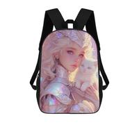 sinyumoney Enchanted Fairy Tale Princess with Kitten Zaino Scolastico Stampato in 3D Per Bambini, Zaino Scolastico Casual Alla Moda Per Bambini Studenti 17inch