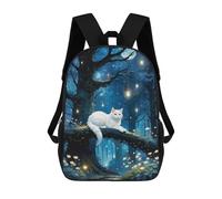 sinyumoney Enchanted Forest Cat Lanterns Zaino Scolastico Alla Moda Per Studenti, Adatto A Ragazzi E Ragazze, Ideale Per Viaggi All'aperto E Attività Ricreative. 17inch