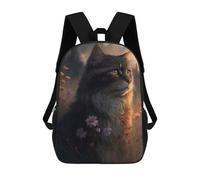 sinyumoney Enchanted Forest Cat Portrait Zaino, Borsa Scolastica Stampata in 3D, Borsa Per Il Pranzo Scolastico, Zaino Da Viaggio, Zaino Per Amici, Zaino Scolastico Per Ragazze E Ragazzi 17inch