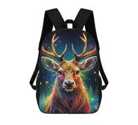 sinyumoney Enchanted Forest Deer Portrait -4 Zaini Stampati in 3D, Borsa Scolastica Casual Per Bambini, Borsa Scolastica Alla Moda Per Ragazzi, Studenti Delle Scuole Medie 17inch