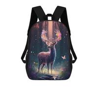sinyumoney Enchanted Forest Deer Zaini Stampati in 3D, Borsa Scolastica Casual Per Bambini, Borsa Scolastica Alla Moda Per Ragazzi, Studenti Delle Scuole Medie 17inch