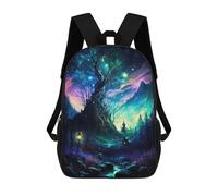 sinyumoney Enchanted Forest Night -1 Zaino Scolastico Per Bambini Stampato in 3D, Zaini Da Viaggio Ad Alta Capacità, Borse Per Libri, Zaini Scolastici Per Bambini 17inch
