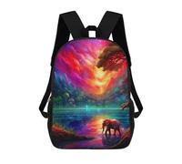 sinyumoney Enchanted Forest Reflections -3 Zaino Per Bambini Borsa Scolastica Per Ragazzi Cartone Animato Stampa 3D Borsa Scolastica Per Studenti Zaino Per Laptop Per Ragazzi E Ragazze 17inch