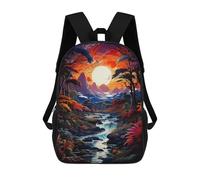 sinyumoney Enchanted Forest Sunset -1 Zaino Per Bambini Borsa Scolastica Per Ragazzi Cartone Animato Stampa 3D Borsa Scolastica Per Studenti Zaino Per Laptop Per Ragazzi E Ragazze 17inch