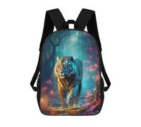 sinyumoney Enchanted Forest Tiger Zaino Per La Scuola Stampato in 3D Borsa Scolastica Per Ragazzi E Ragazze Zaino Per Bambini Zaino Da Viaggio 17inch