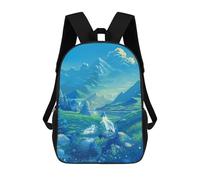sinyumoney Enchanted Mountain Landscape with Wolves Zaini Scolastici Per Bambini Stampati in 3D, Zaini Casual Per La Scuola, Zaini Da Viaggio Ad Alta Capacità Per Bambini 17inch