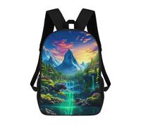 sinyumoney Enchanted Mountain Paradise Zaino Scolastico Per Bambini, Stampato in 3D, Borsa Scolastica Alla Moda, Borsa Scolastica Casual Per Ragazzi, Studenti Delle Scuole Elementari E Medie 17inch