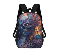 sinyumoney Enchanted Night Tree Landscape Zaino Scuola Stampato 3D Per Ragazzi E Ragazze Zaino Per Bambini Borsa Da Viaggio, Flaming Skull Artwork -1, 17"