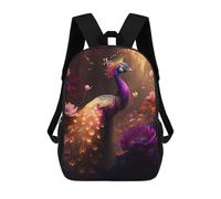 sinyumoney Enchanted Peacock Garden Zaino Per Bambini, Zaino Scolastico Per Bambini, Zaini Scolastici Stampati in 3D Per Ragazzi E Studenti Adolescenti 17inch