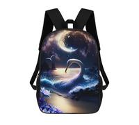 sinyumoney Enchanted Swan by Moonlight Zaini Per Bambini, Zaini Scolastici Personalizzati 3D Per Ragazzi E Ragazze, Zaini Scolastici Grandi, Zaini Casual Da Giorno 17inch