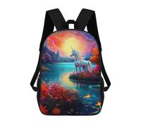 sinyumoney Enchanted Unicorn Lake Zaini Casual Per Bambini, Borse Scolastiche Per Ragazzi E Ragazze, Zaini Per Libri, Zaini 17inch