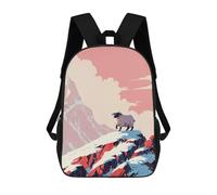 sinyumoney Enchanted White Cat Zaini Per Bambini, Zaino Scuola Zaino Stampato 3D Per Bambini Zaino Da Viaggio, Borsa Per Libri Borsa Scuola Per Bambini, Summit Solitudine, 17"