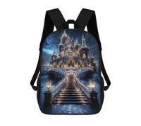 sinyumoney Enchanted Winter Castle Zaino Scolastico Alla Moda Per Studenti, Adatto A Ragazzi E Ragazze, Ideale Per Viaggi All'aperto E Attività Ricreative. 17inch