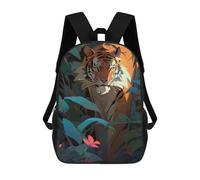 sinyumoney Enchanted Witch Portrait Zaino Stampato Per Bambini, Borsa Da Viaggio Per Adulti E Bambini, Tiger In The Jungle-5, 17"