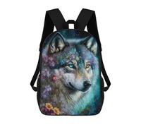 sinyumoney Enchanted Wolf Portrait -11 Zaini Per Bambini, Borsa Scolastica Stampata in 3D, Zaino Per Bambini, Zaini Da Viaggio, Borse Per Bambini, Borse Per Libri, Borsa Scolastica Per Bambini 17inch
