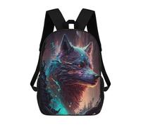 sinyumoney Enchanted Wolf Portrait -12 Zaino Scolastico Per Bambini Stampato in 3D, Zaini Da Viaggio Ad Alta Capacità, Borse Per Libri, Zaini Scolastici Per Bambini 17inch