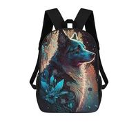 sinyumoney Enchanted Wolf Portrait -2 Zaini Per Bambini Zaino Scolastico Borsa Scolastica Stampata in 3D Borsa Scolastica Per Ragazzi Studenti Delle Scuole Elementari E Medie 17inch