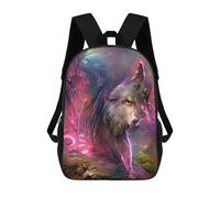 sinyumoney Enchanted Wolf Portrait -7 Zaini Per Bambini, Borsa Scolastica Stampata in 3D, Zaino Per Bambini, Zaini Da Viaggio, Borse Per Bambini, Borse Per Libri, Borsa Scolastica Per Bambini 17inch