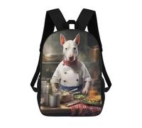 sinyumoney English Bull Terrier Chef Zaino Per Bambini Stampato in 3D, Zaino Scolastico Ad Alta Capacità, Zaino Da Viaggio, Borse Per Libri, Zaino Per Bambini 17inch
