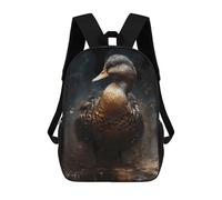 sinyumoney Evil Snowman with Stars Zaini Per Bambini, Borsa Scuola Stampato 3D, Zaino Per Bambini, Borsa Da Viaggio, Zaino Per Bambini Ragazzi Ragazza, Borsa Scuola Per Bambini, Duck Enchanting, 17"