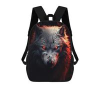 sinyumoney Evil White Wolf Zaino Scolastico Zaino Per Bambini Borsa Scolastica Di Grande Capacità Zaino Per Bambini Per La Scuola Zaino 3D Borsa Per Libri Regali Per Bambini 17inch