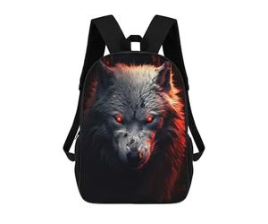 sinyumoney Evil White Wolf Zaino Scolastico Zaino Per Bambini Borsa Scolastica Di Grande Capacità Zaino Per Bambini Per La Scuola Zaino 3D Borsa Per Libri Regali Per Bambini 17inch