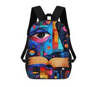 sinyumoney Expressionist Geometry Knowledge - Vibrant Zaini Stampati in 3D Per Bambini, Zaini Scolastici, Zaini Casual Da Esterno, Zaini Casual Alla Moda Per Bambini, Borse Da Viaggio Carine 17inch