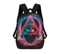 sinyumoney Eye of The Pyramid Neon Art Zaini Per Bambini Zaino Scolastico Borsa Scolastica Stampata in 3D Borsa Scolastica Per Ragazzi Studenti Delle Scuole Elementari E Medie 17inch
