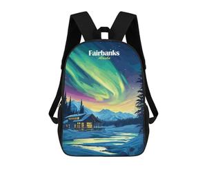 sinyumoney Fairbanks Alaska Aurora Borealis Zaini Casual Per Bambini, Borse Scolastiche Per Ragazzi E Ragazze, Zaini Per Libri, Zaini 17inch