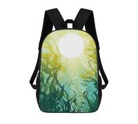 sinyumoney Fall Color Trees Pixel Art Zaini Scuola Per Bambini, Borsa Scuola Stampato 3D Per Ragazzi Studenti Della Scuola Elementari E Del College, Kelp Forest, 17"