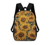 sinyumoney Fall Color Trees Pixel Art Zaini Scuola Per Bambini, Borsa Scuola Stampato 3D Per Ragazzi Studenti Della Scuola Elementari E Del College, Sunflowers, 17"