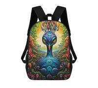 sinyumoney Fantasy Bird in Colorful Forest Zaino Scolastico Per Bambini, Borsa Scolastica Stampata in 3D Per Ragazzi, Studenti Delle Scuole Elementari E Medie 17inch